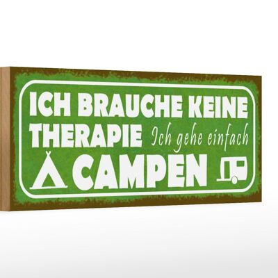 Holzschild Spruch 27x10cm Camping ich gehe einfach campen