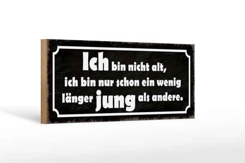 Holzschild Spruch 27x10cm bin nicht alt bin länger jung