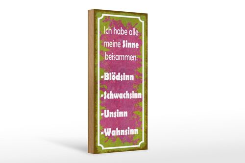 Holzschild Spruch 10x27cm habe alle meine Sinne beisammen