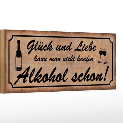 Holzschild Spruch 27x10cm Glück Liebe nicht kaufen