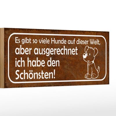 Holzschild Spruch 27x10cm es gibt so viele Hunde auf Welt