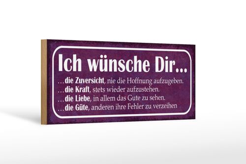 Holzschild Spruch 27x10cm ich wünsche dir Kraft Liebe Güte