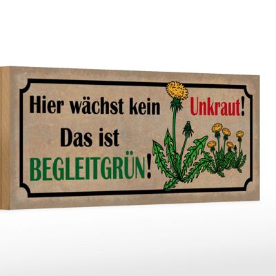 Cartello in legno con scritta 27x10 cm: qui non crescono le erbacce