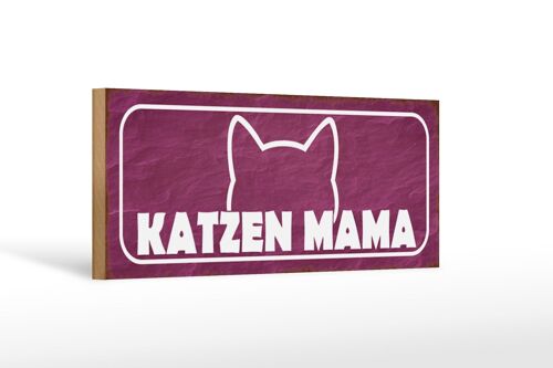 Holzschild Spruch 27x10cm Katzen Mama
