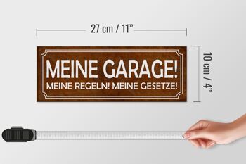 Panneau en bois disant 27x10cm "mon garage règles les lois" 4