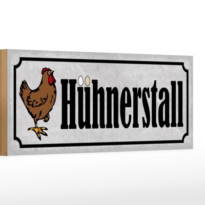 Holzschild Hinweis 27x10cm Hühnerstall Eier Huhn