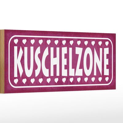 Holzschild Spruch 27x10cm Kuschelzone Herzen