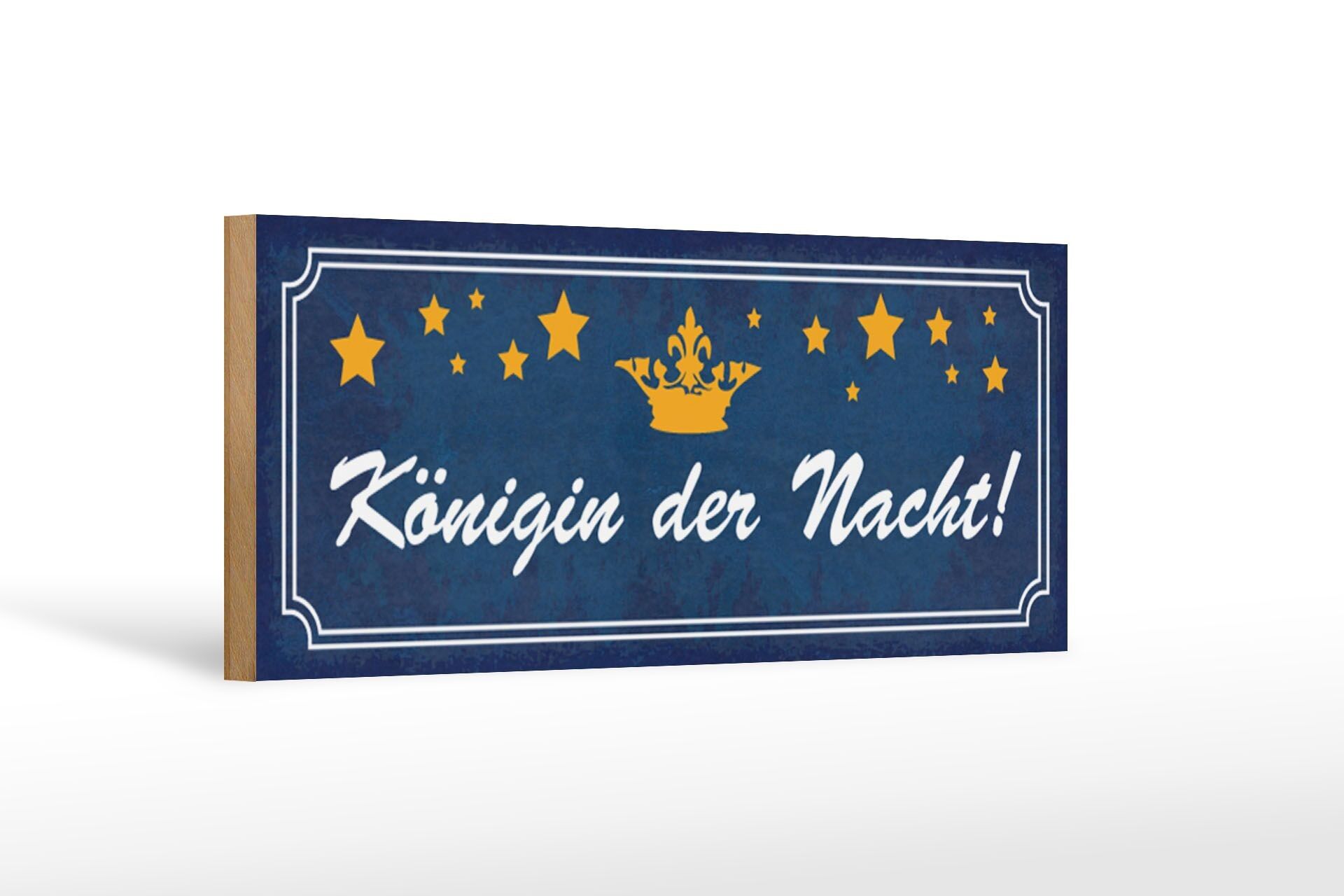 Letrero de madera que dice Corona de Estrellas de la Reina de la Noche 27x10cm