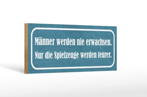 Holzschild Spruch 27x10cm Männer nie erwachsen Spielzeuge