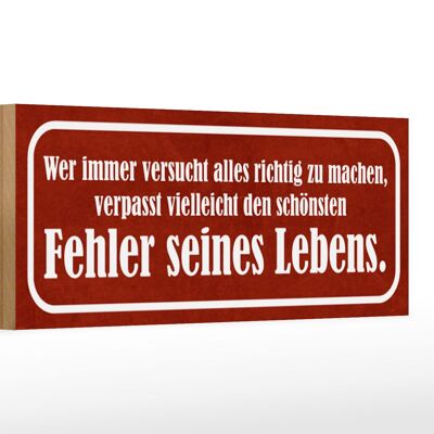 Holzschild Spruch 27x10cm schönster Fehler seines Lebens