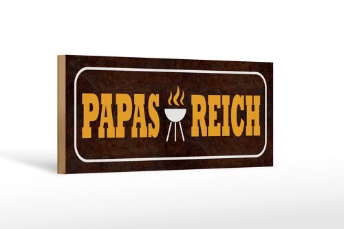 Holzschild Spruch 27x10cm Papas Reich Grill