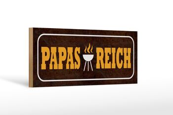 Panneau en bois disant 27x10cm Papas Reich Grill 1
