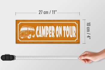 Panneau en bois indiquant 27x10cm Campeur en tournée Camping 4