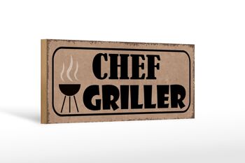 Panneau en bois indiquant 27x10cm Grill Chef Griller 1