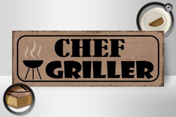 Panneau en bois indiquant 27x10cm Grill Chef Griller 2