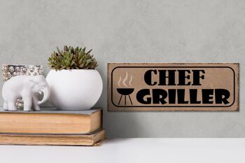 Panneau en bois indiquant 27x10cm Grill Chef Griller 3