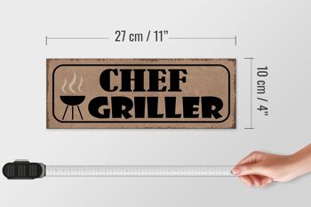 Panneau en bois indiquant 27x10cm Grill Chef Griller 4