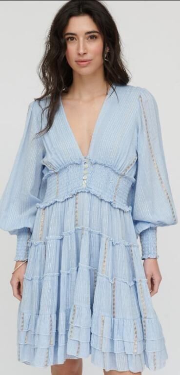 Abito corto Boho con maniche a sbuffo da donna. Promozione estiva