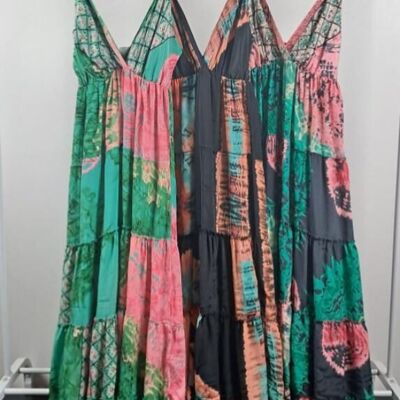 Vestido Seda Estampado Largo para Mujer. Promoción Verano