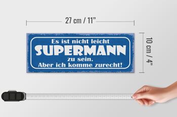 Panneau en bois disant 27x10cm ce n'est pas facile d'être Superman 4