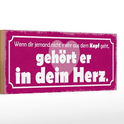 Holzschild Spruch 27x10cm wenn jemand nicht mehr aus Kopf