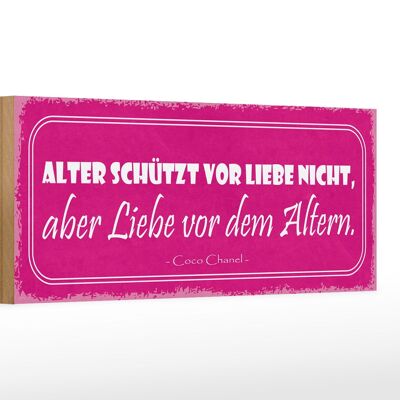 Holzschild Spruch 27x10cm Alter schützt vor Liebe nicht