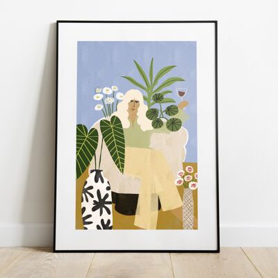 Vin et plantes - Art Print (taille a4)
