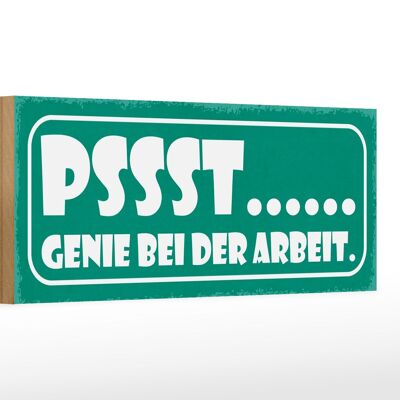 Holzschild Spruch 27x10cm PSSST… Genie bei der Arbeit