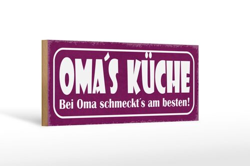 Holzschild Spruch 27x10cm Oma`s Küche schmeckt`s am besten