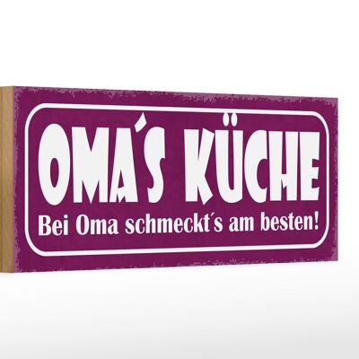 Holzschild Spruch 27x10cm Oma`s Küche schmeckt`s am besten