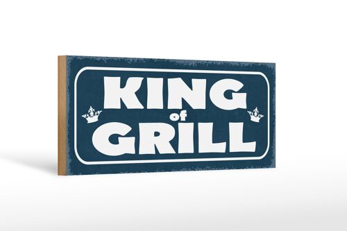 Holzschild Hinweis 27x10cm King of Grill Grillen