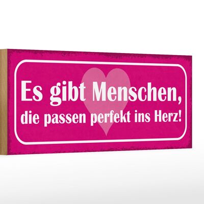 Holzschild Spruch 27x10cm gibt Menschen perfekt ins Herz