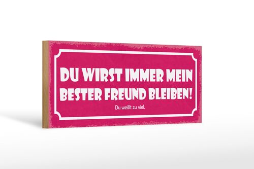 Holzschild Spruch 27x10cm du immer mein bester Freund