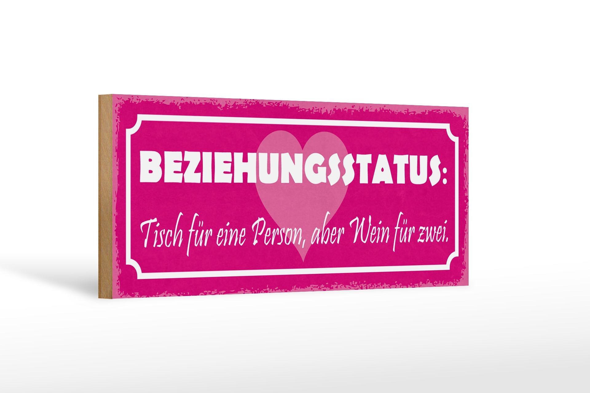 Cartello in legno con scritta tabella stato relazionale 27x10 cm 1 persona