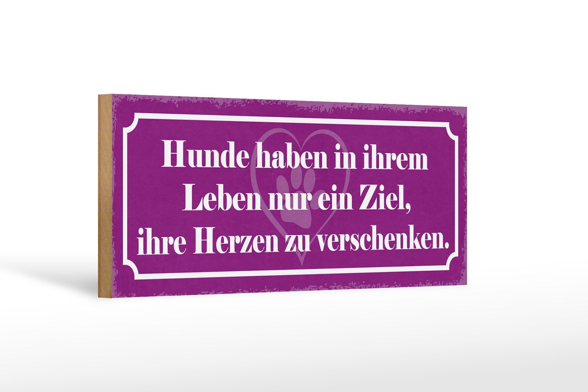 Cartello in legno con scritta 27x10 cm regalare cani bersaglio cuori