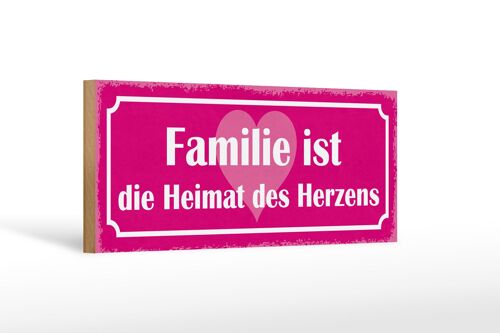 Holzschild Spruch 27x10cm Familie ist Heimat des Herzens Herz