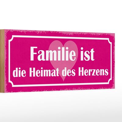 Holzschild Spruch 27x10cm Familie ist Heimat des Herzens Herz