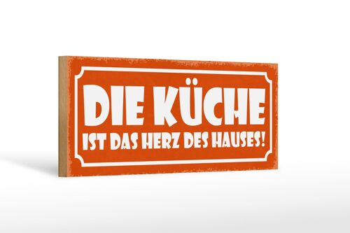 Holzschild Spruch 27x10cm Küche ist das Herz des Hauses