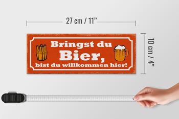 Panneau en bois disant 27x10cm si vous apportez de la bière, vous êtes les bienvenus ici 4