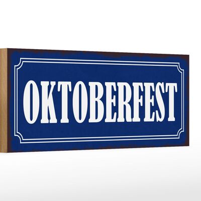 Cartel de madera nota 27x10cm Cerveza Oktoberfest