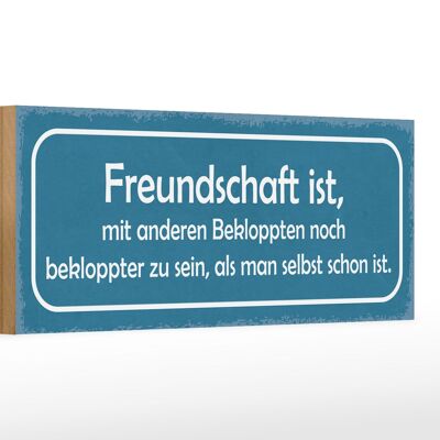 Holzschild Spruch 27x10cm Freundschaft noch bekloppter