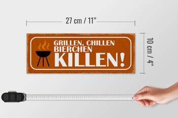 Panneau en bois indiquant 27x10cm Griller, refroidir, tuer la bière 4