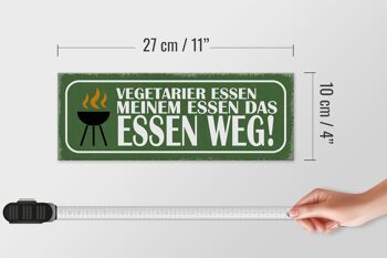 Panneau en bois indiquant 27x10cm Les végétariens mangent la nourriture 4