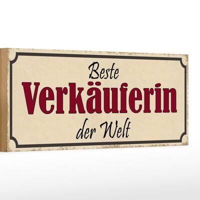 Cartello in legno 27x10 cm con scritta "miglior commessa del mondo".