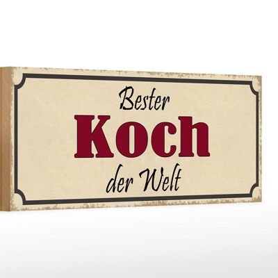 Cartello in legno 27x10 cm con scritta "miglior chef del mondo".