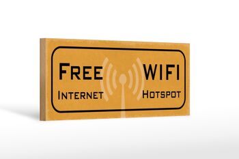 Panneau en bois avis 27x10cm Internet WIFI gratuit hotspot 1