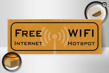 Panneau en bois avis 27x10cm Internet WIFI gratuit hotspot 2