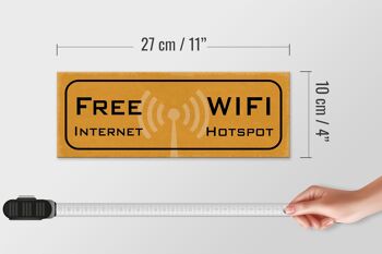 Panneau en bois avis 27x10cm Internet WIFI gratuit hotspot 4