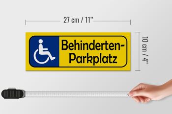 Panneau de stationnement en bois 27x10cm, panneau jaune de stationnement pour personnes handicapées 4