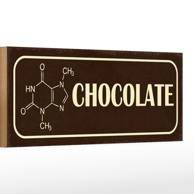 Cartello in legno con scritta Formula Cioccolato 27x10 cm